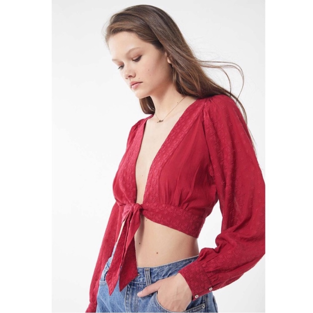 Urban Outfitters Maroon Tie Top